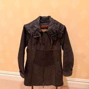 Grow beans Elegant Women's Brown Leather Jacket